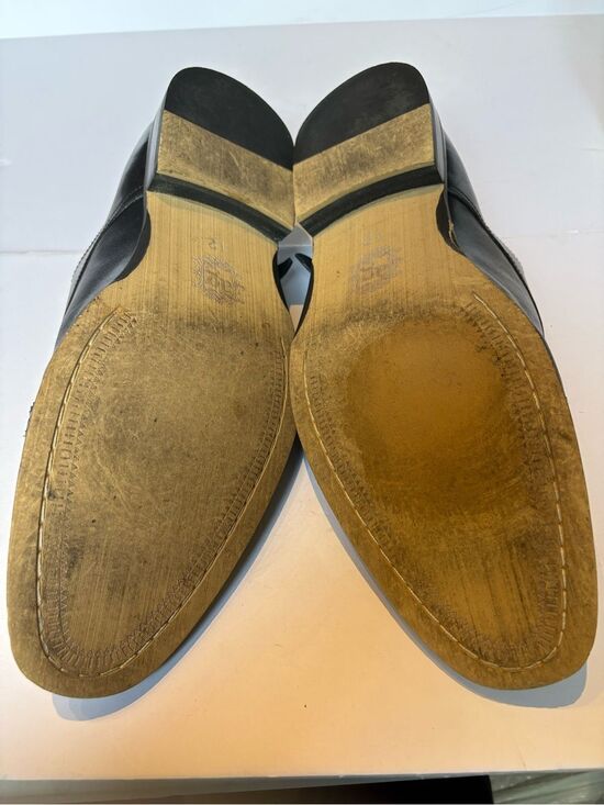 Asher Green Men\'s Black Leather Double Monk Strap Dress Shoes Size 12
